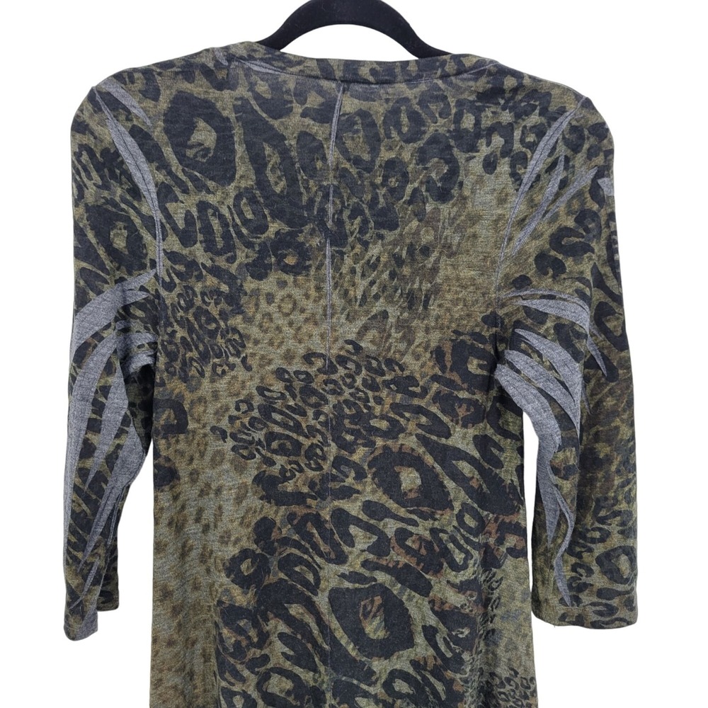 Vtg 90s Gothic Grunge Animal Print Asymmetrical Tunic Sweater Dress Sz S Knit - Picture 7 of 9